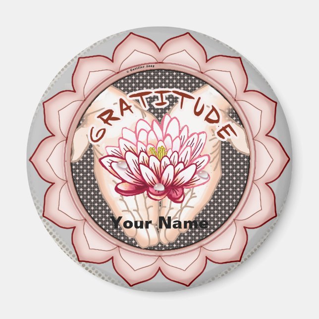 Gratitude Lotus  magnet (Front)
