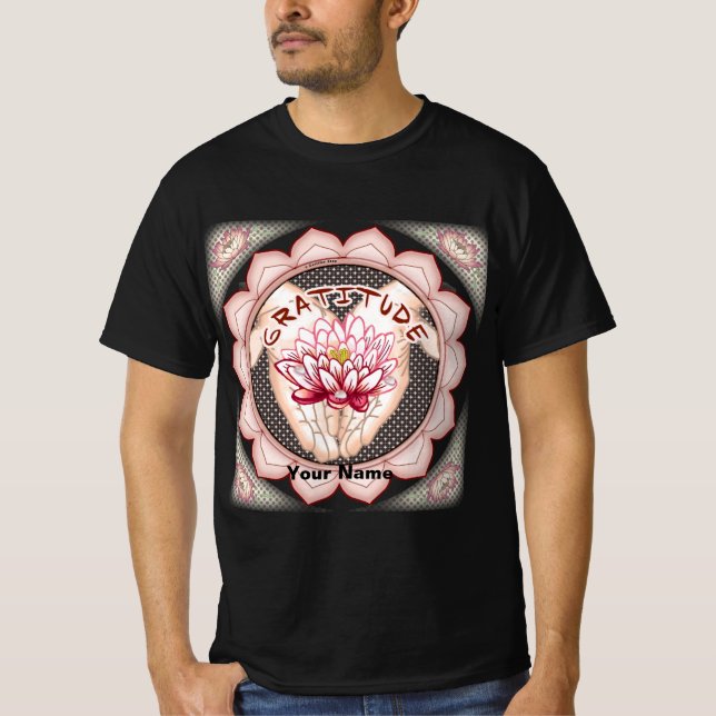 Gratitude Lotus  T-Shirt (Front)