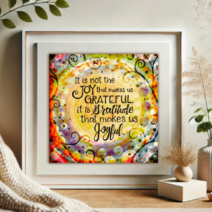 Gratitude Makes us Joyful Quote Inspirivity Poster