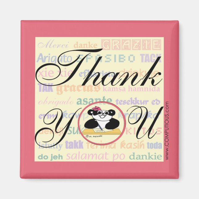 Gratitude means the same in any language magnet (Front)