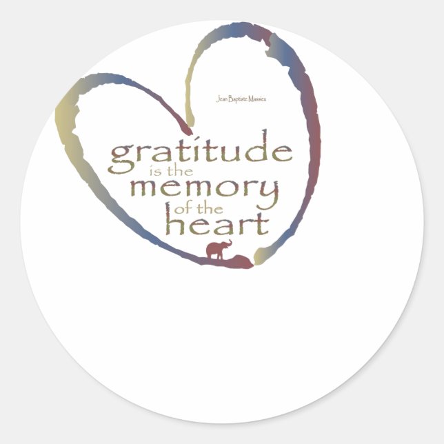 "Gratitude - memory of the heart" Classic Round Sticker (Front)