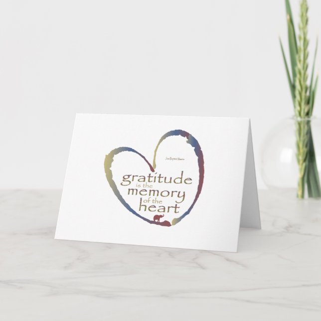 "Gratitude - memory of the heart" Thank You Card (Front)