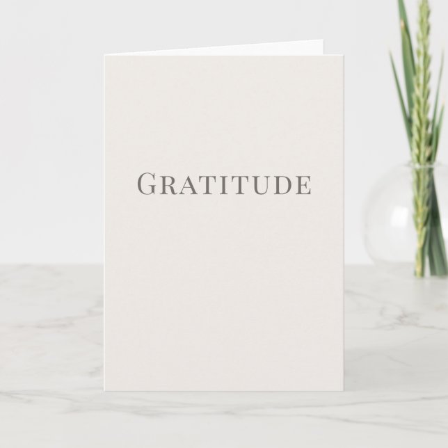 Gratitude – Minimal Typography Design Card (Front)