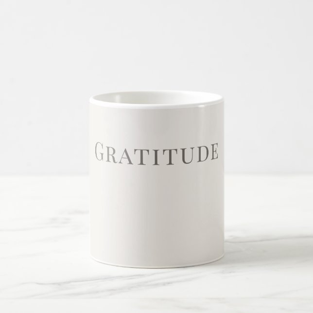 Gratitude – Minimal Typography Design Coffee Mug (Center)