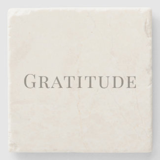 Gratitude – Minimal Typography Design Stone Coaster
