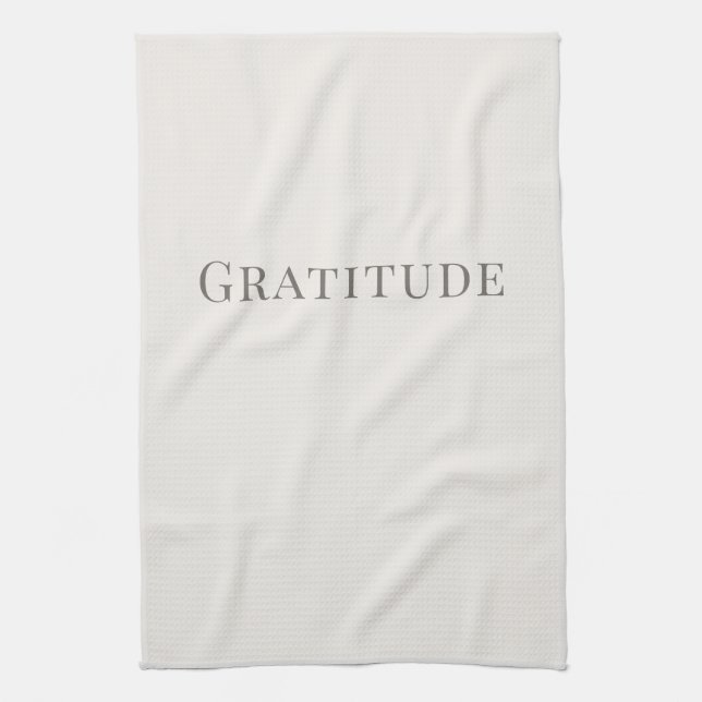 Gratitude – Minimal Typography Design Tea Towel (Vertical)