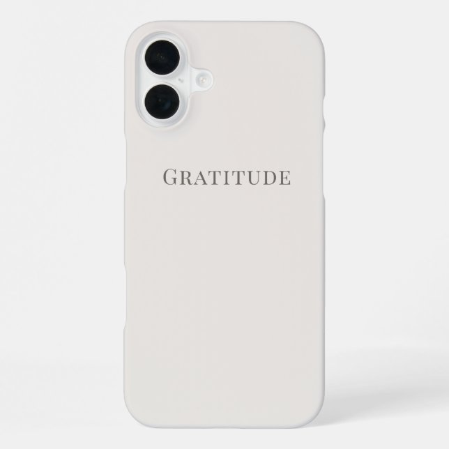 Gratitude – Minimal Typography  iPhone Case (Back)