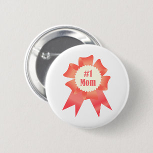 Gratitude Number One Mum winner award ribbon 6 Cm Round Badge