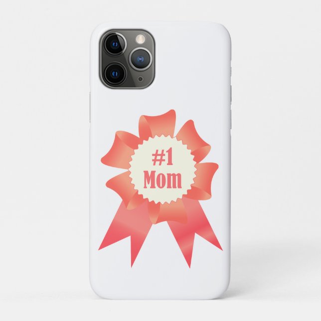 Gratitude Number One Mum winner award ribbon Case-Mate iPhone Case (Back)