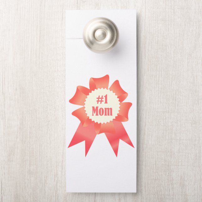 Gratitude Number One Mum winner award ribbon Door Hanger (On Knob)