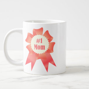 Gratitude Number One Mum winner award ribbon Large Coffee Mug