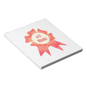 Gratitude Number One Mum winner award ribbon Notepad