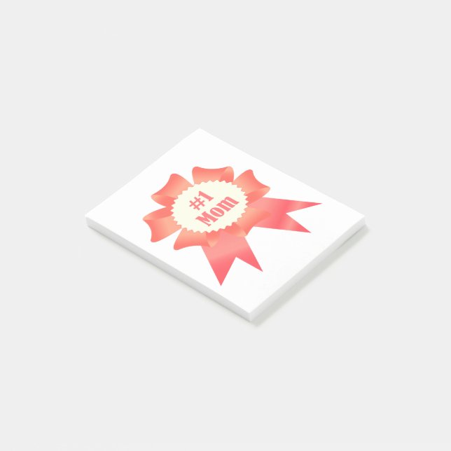 Gratitude Number One Mum winner award ribbon Post-it Notes (Angled)
