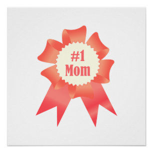 Gratitude Number One Mum winner award ribbon Poster