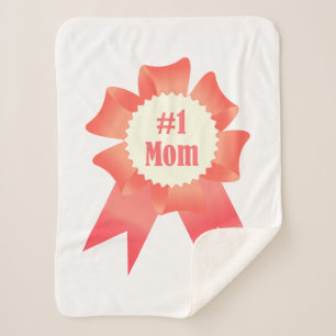 Gratitude Number One Mum winner award ribbon Sherpa Blanket