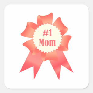 Gratitude Number One Mum winner award ribbon Square Sticker