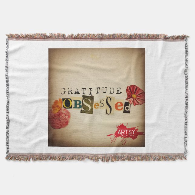Gratitude Obsessed Throw Blanket (Front)