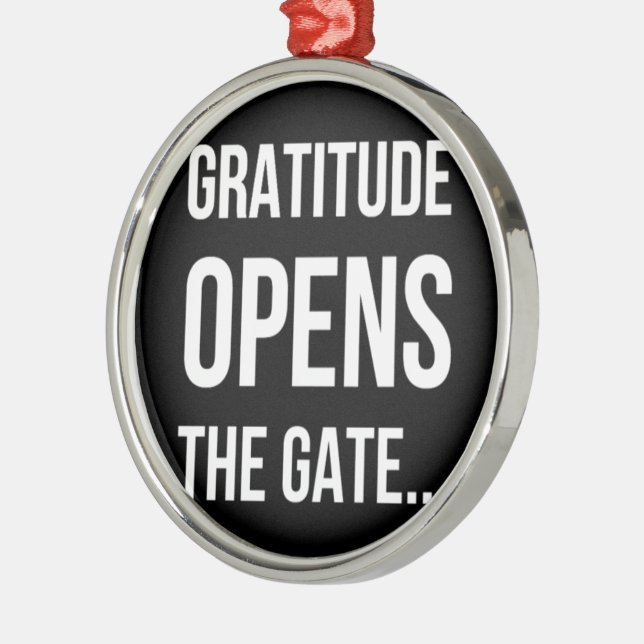 Gratitude Opens The Gate inspirational quote Metal Tree Decoration (Left)