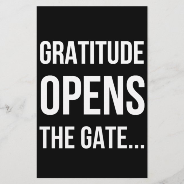 Gratitude Opens The Gate inspirational quote Stationery (Front)
