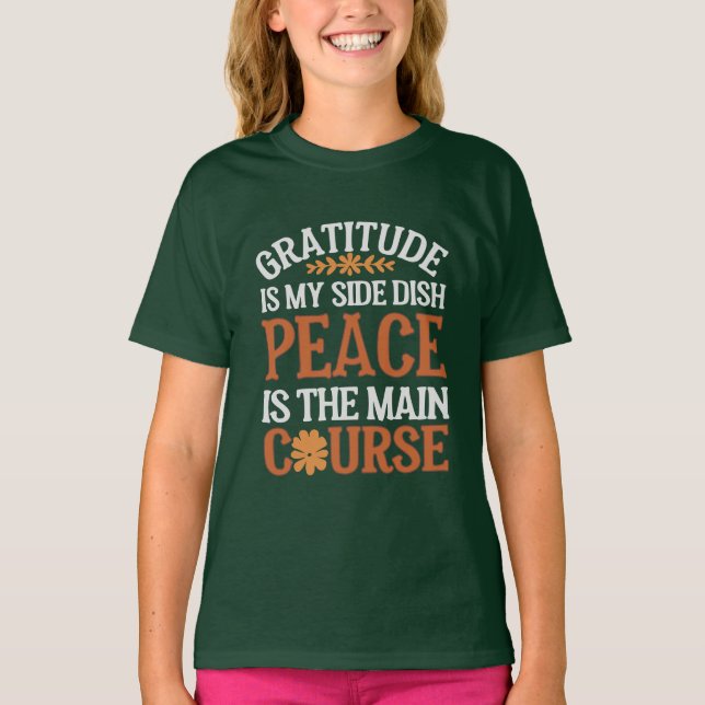 Gratitude & Peace Kids' T-Shirt - Customisable (Front)