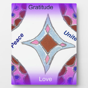 "Gratitude Peace Love Unite" Mandala Art Print Plaque