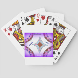 "Gratitude Peace Love Unite" Mandala Art Print Playing Cards