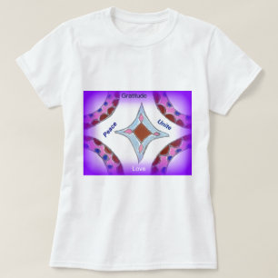 "Gratitude Peace Love Unite" Mandala Art Print T-Shirt