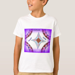 "Gratitude Peace Love Unite" Mandala Art Print T-Shirt