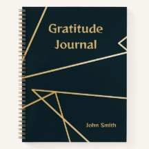 Gratitude Personalised Journal, Grey With Gold