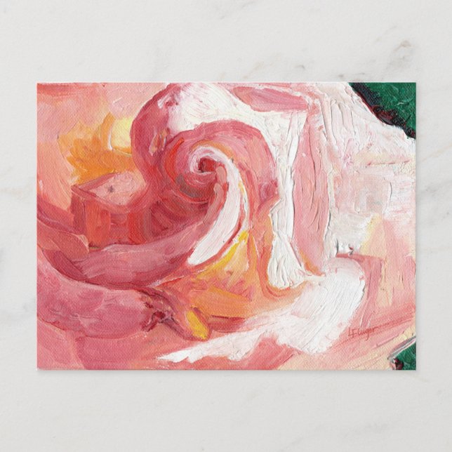 Gratitude Pink Rose Print Postcard (Front)