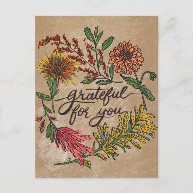 Gratitude Postcard Set | November Snail Mail | Tha (Front)