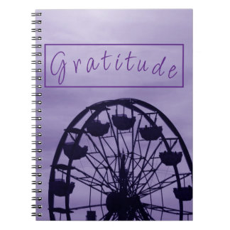 "Gratitude" Purple Ferris Wheel Skyline Notebook
