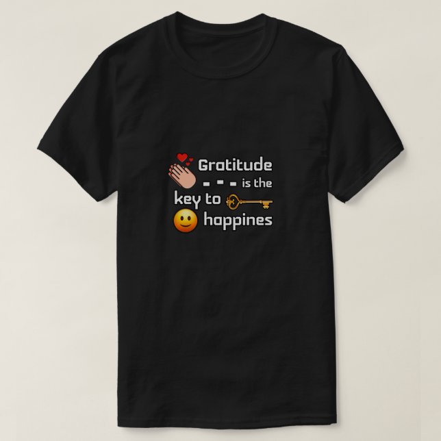 Gratitude Quotes T-Shirt (Design Front)