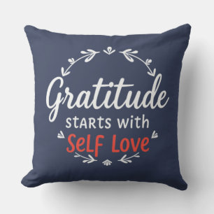 Gratitude & Self Love Quote Cushion