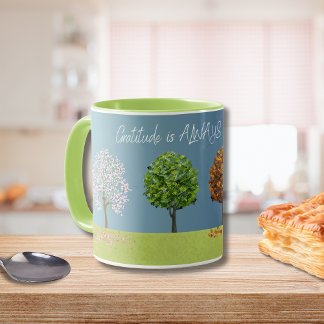 Gratitude Through the Four Seasons Trees Mug
