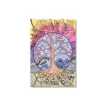 Gratitude Tree Premium Stretched Canvas Print