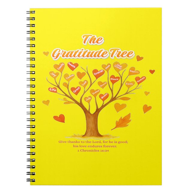 'Gratitude Tree' Spiral Photo Notebook (Front)