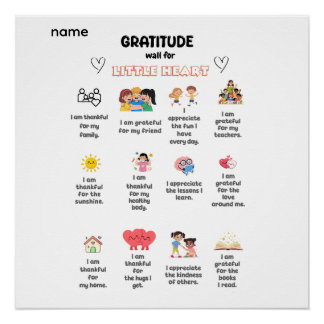 Gratitude Wall for Little Heart Poster