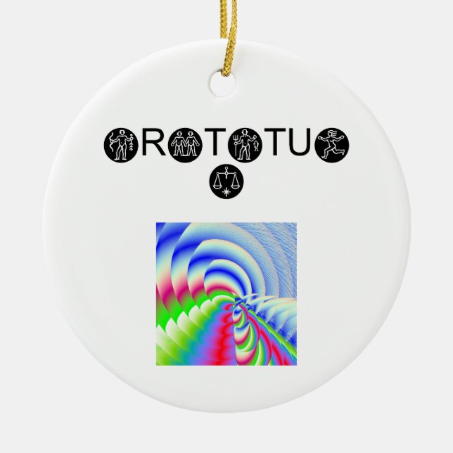 Gratitude Wing Dings Ceramic Tree Decoration (Front)