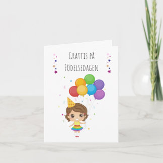 Grattis på födelsedagen Swedish Birthday  Card