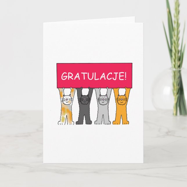 Gratulacje Congratulations in Polish Card (Front)