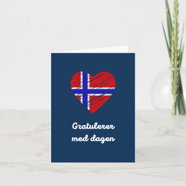 Gratulerer med dagen, Norwegian Happy Birthday  Card (Front)