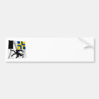 Graubuenden Waving Flag Bumper Sticker