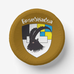 Graubünden, Grigioni, Grischun Pappteller Paper Plate