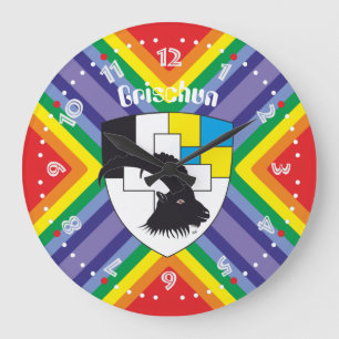 Graubünden Grischun Grigioni Schweiz Svizra Uhr Large Clock