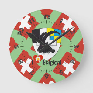 Graubünden Grischun Grigioni Switzerland Round Clock