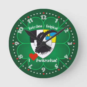 Graubünden Grischun Grigioni Switzerland Round Clock