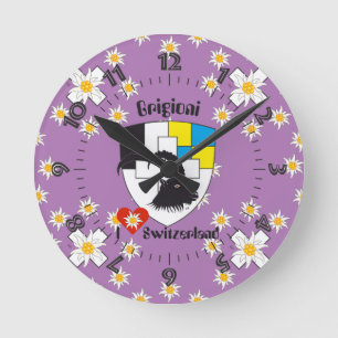 Graubünden Grischun Grigoni Schweiz Svizra Uhr Round Clock
