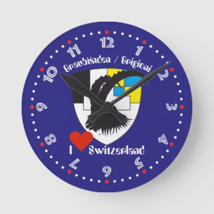 Graubünden Grischun Grigoni Switzerland Svizra Round Clock