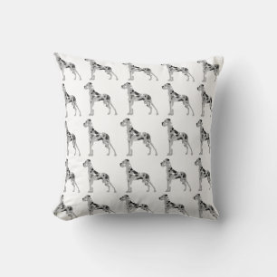 Grautiger Doggensilhouette Cushion